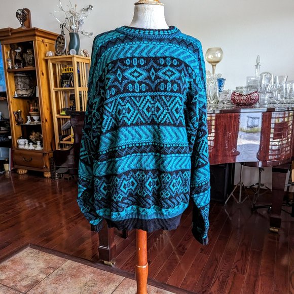 VTG Tyrolia Skiwear Sweater By Head Grandpa Abstract Sweater (Unisex)  SZ  XL - Picture 1 of 14